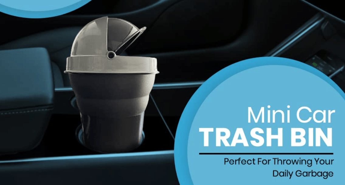 Plastic Manual-Lift Mini Trash Car Dustbin (Small)